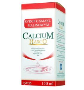 Calcium Hasco, 115,6 mg/5ml, syrop o smaku malinowym, 150 ml