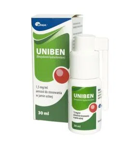 Uniben, 1,5 mg/ml, aerozol do stosowania w jamie ustnej, 30 ml