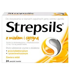 Strepsils z miodem i cytryną, pastylki twarde, 24 szt.