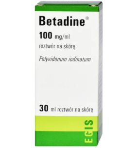 Betadine, 100 mg/ml, roztwór na skórę, 30 ml (import równoległy, Delfarma)