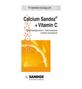 Calcium-Sandoz+Vitamin C, tabl.musuj., 10 szt