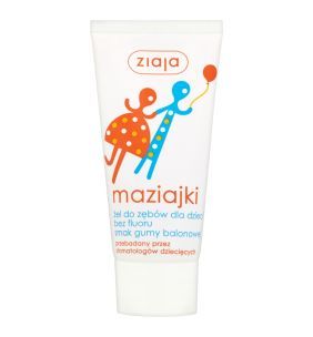 Ziaja Maziajki, żel do zębów dla dzieci bez fluoru, smak gumy balonowej, 50 ml