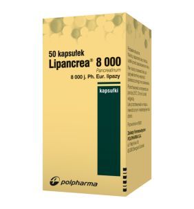 LIPANCREA 8 000, 8 000 j. Ph. Eur. lipazy, kapsułki, 50 sztuk