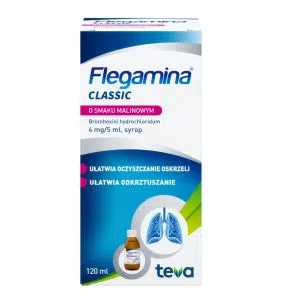 Flegamina, 4 mg/5 ml, syrop o smaku malinowym, 120 ml