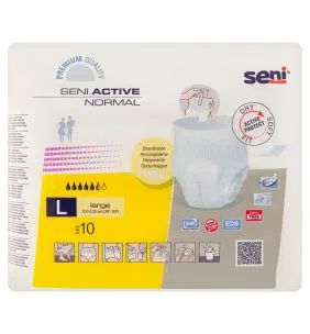 Seni Active Normal, elastyczne majtki chłonne, rozmiar L, 10 szt.