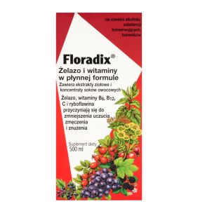 Floradix, płyn żelazo i witaminy, 500 ml