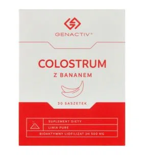 Colostrum z bananem Genactiv, proszek, saszetki, 30 szt.