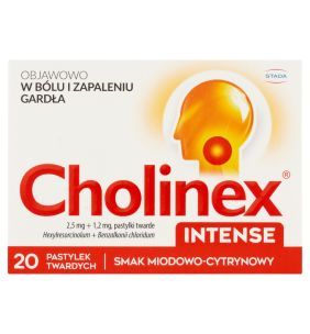 Cholinex Intense, tabletki do ssania, miód i cytryna, 20 szt.