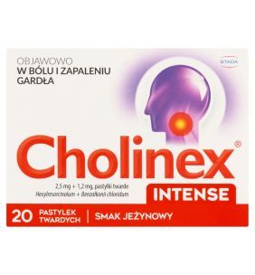 Cholinex Intense, tabletki do ssania, smak jeżynowy, 20 szt.