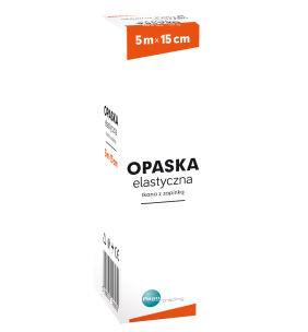 Opaska elastyczna, tkana, z zapinką, 5 m x 15 cm, 1 szt. (Paso)