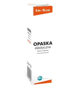 Opaska elastyczna, tkana, z zapinką, 5 m x 15 cm, 1 szt. (Paso)