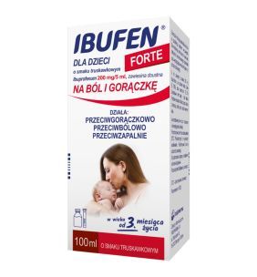 Ibufen dla dzieci forte o smaku truskawkowym, (200mg/5ml), zawiesina doustna, 100 ml