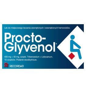 Procto-Glyvenol, 400 mg + 40 mg, czopki, 10 sztuk