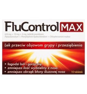FluControl MAX 650 mg + 10 mg + 4 mg, tabletki powlekane, 10 sztuk