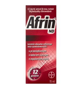 Afrin ND, 0,5 mg/ml, aerozol do nosa, 15 ml