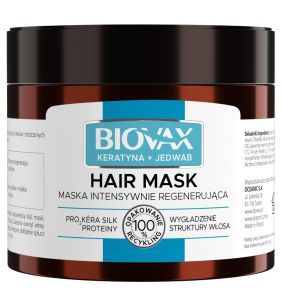 Biovax Keratyna+Jedwab, maska do włosów przesuszonych, puszących się, 250 ml