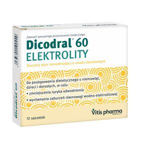 Dicodral 60, elektrolity, 12 saszetek