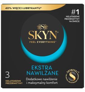 Skyn Ekstra Nawilżane, nielateksowe prezerwatywy, 3 szt.
