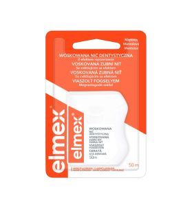 Elmex, woskowana nić dentystyczna, miętowa, 50 m