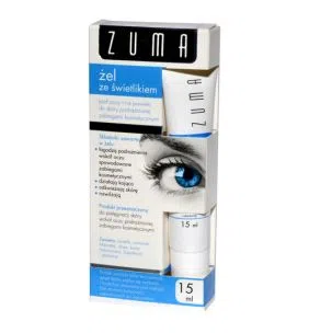 Zuma, żel ze świetlikiem pod oczy i na powieki, skóra podrażniona, 15 ml