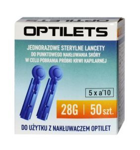 OptiLets, jednorazowe, sterylne lancety,  50 szt.