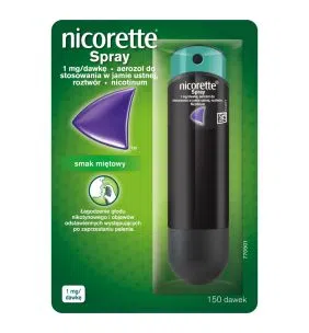 Nicorette Spray,1mg/ dawkę, aerozol do stosowania w jamie ustnej, 1 dozownik (150 dawek)