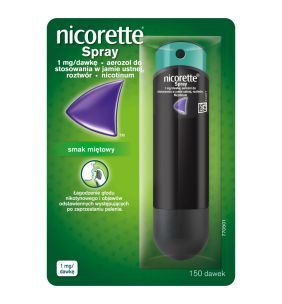 Nicorette Spray, 1 mg/dawkę, aerozol do stosowania w jamie ustnej, opakowanie zawierające 1 dozownik 