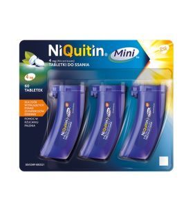 Niquitin Mini, 4 mg, tabl.do ssania, 60 szt (3 poj.x 20 szt)