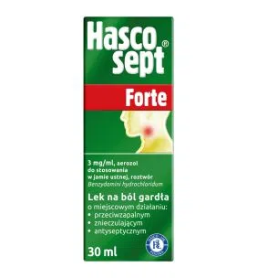 Hascosept Forte, 3 mg/ml, aerozol do stosowania w jamie ustnej, 30 ml