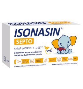 Isonasin Septo, roztwór do płukania nosa, 5 ml x 20 ampułek