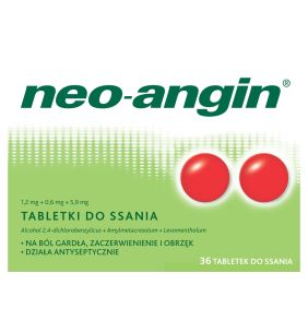 Neo-Angin, 1,2 mg+0,6 mg+5,9 mg, tabletki do ssania, 36 szt.