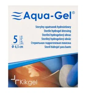Aqua-Gel, opatrunek hydrożelowy, średnica 6,5 cm, 5 szt.