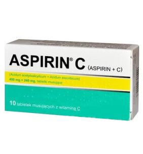 Aspirin C, 400 mg + 240 mg, tabletki musujące, 10 szt.  (import równoległy, InPharm)