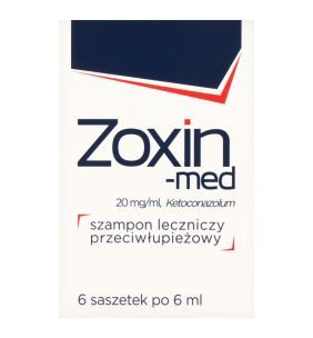 Zoxin-med, (20 mg/ml), szampon leczniczy przeciwłupieżowy, 6 ml, 6 saszetek