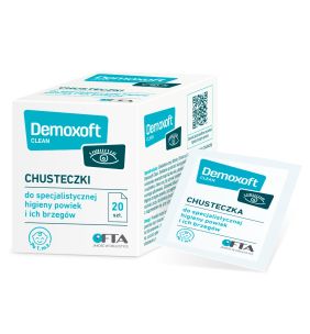 Demoxoft Clean, chusteczki do specjalistycznej higieny powiek, 20 szt.