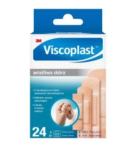 Viscoplast, wrażliwa skóra, plastry, 4 rozmiary, 24 szt.
