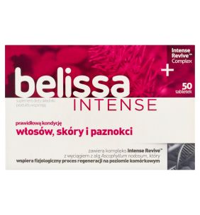 Belissa Intense, tabletki na włosy, skórę i paznokcie, 50 szt.