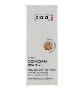 Ziaja Med, tonujący krem do twarzy, SPF 50+, odcień naturalny, skóra normalna/naczynkowa, 50 ml