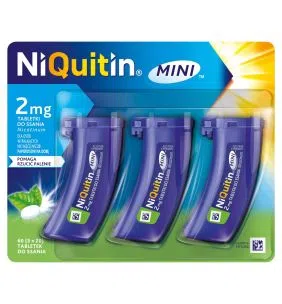 Niquitin Mini, 2 mg, tabl.do ssania, 60 szt (3 poj.x 20 szt)