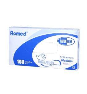 Rekawice diag,Romed,nitryl,n/jal,b/pudr.,niebieskie,M,100szt
