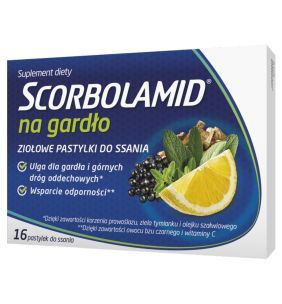 Scorbolamid na gardło, pastylki do ssania, 16 szt