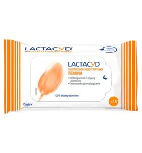 Lactacyd Femina, chusteczki do higieny intymnej, 15 szt.