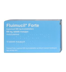 Fluimucil Forte, 600 mg, tabl.musuj.,(i.row),Delf,Belg,10szt