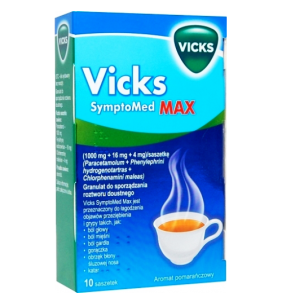 Vicks Antigrip Zatoki i Katar, granulki do sporządzania roztworu doustnego, 10 saszetek
