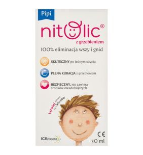 Pipi Nitolic, płyn przeciw wszawicy, z grzebieniem, 30 ml