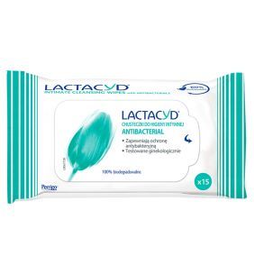 Lactacyd Antibacterial, chusteczki do higieny intymnej, 15 szt