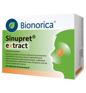 Sinupret extract, 160 mg, tabletki drażowane, 20 szt.