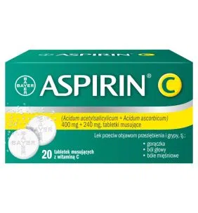 Aspirin C, 400 mg + 240 mg, tabletki musujące, 20 szt.