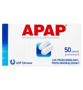 Apap, 500 mg, tabletki powlekane, 50 szt.