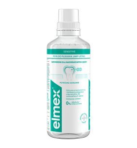 Elmex Sensitive Plus, płyn do płukania jamy ustnej z aminofluorkiem, bez alkoholu, 400 ml